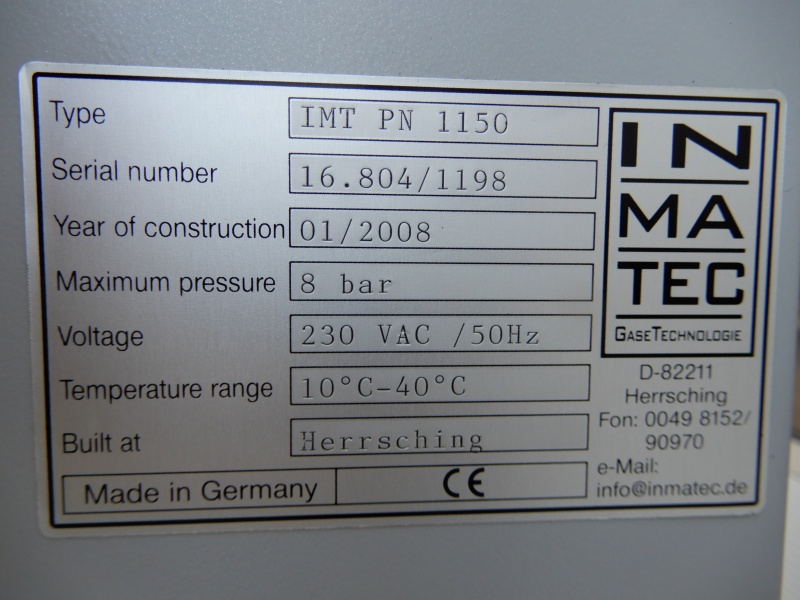 Stickstoffgenerator Inmatec IMT PN 1150 Nitrogen