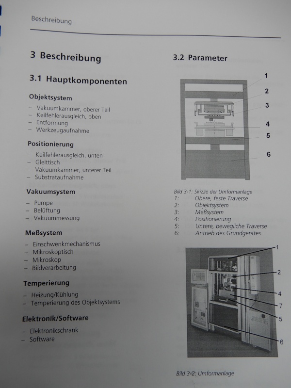 Heißprägeanlage Jenoptik HEX 03 Prägen Warmabformen Kunststoffe Umformanlage