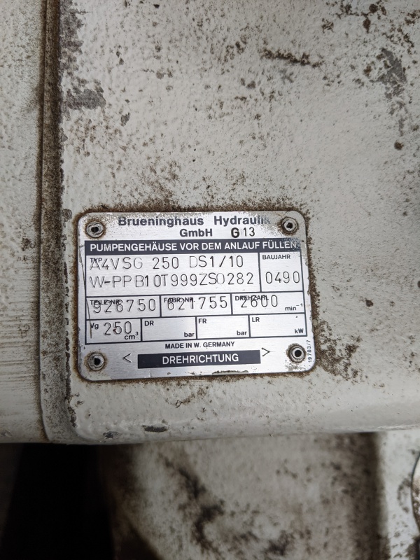 Brueninghaus Hydraulik Motor A4VSG 250 DS1 mit Auffbau