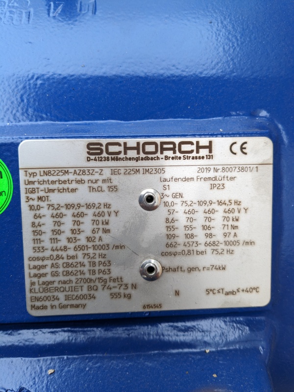 Motorenprüfstand – Schorch Asynchronmaschine mit Siemens Sinamics S150 Umrichter - neu