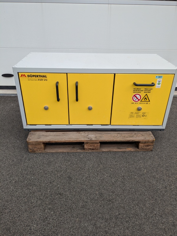 defekter Gefahrstoff Abzugsunterschrank Düperthal FWF90 Model 2-137000 Chemikalienschrank defekt