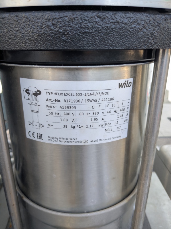 Wilo SiBoost Smart 3 Helix Exel603-MP-WMS Druckerhöhungsanlage