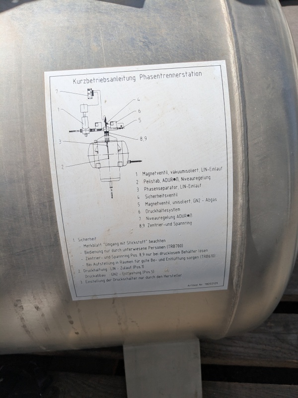 Kryo Behälter und Geräte Flüssigstickstoff Phasentrenner vakuum isolierte Schläuche Posten LN2