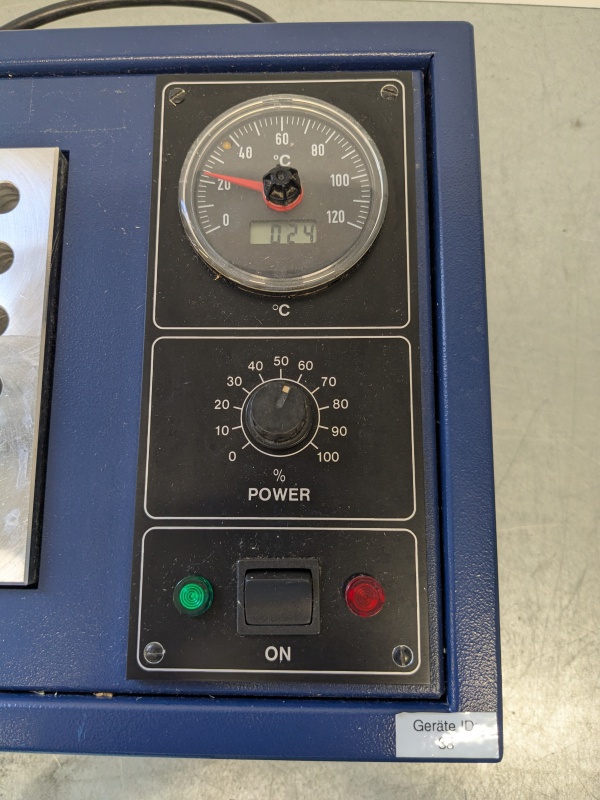 Metallblock Bachofer Thermostat Typ 2099 Heizblock Laborgerät