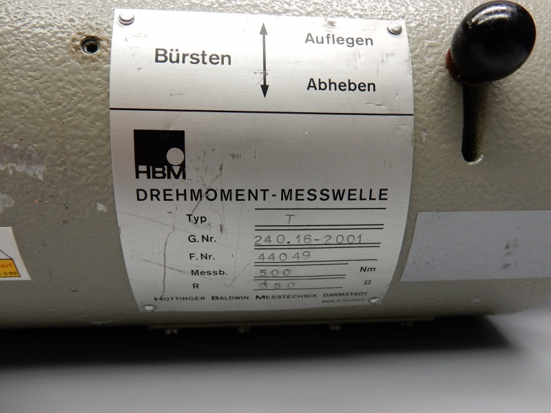 HBM Drehmoment Messwelle T 240.16-2001 Messbereich 500 Nm Hottinger Baldwin Messtechnik